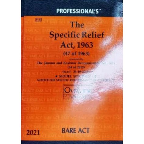 Professionals Specific Relief Act 1963 Bare Act 2021
