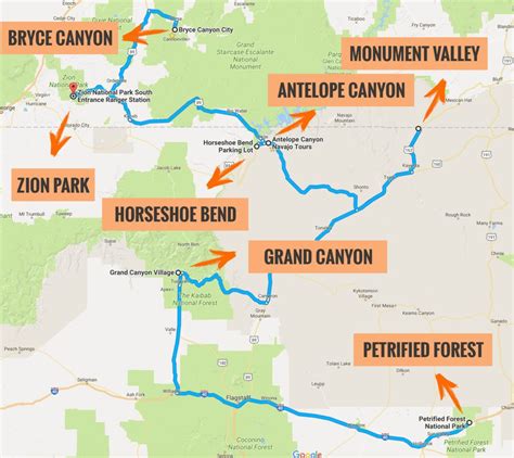 Parques Nacionales Eeuu Gran Cañón Bryce Canyon Petrified Forest