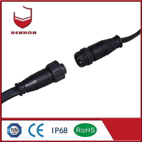 M15 Ip67 2 Pin Waterproof Cable Low Voltage Wire Connectors For Outdoor