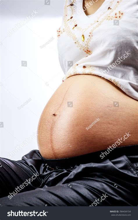 Pregnant Woman Her Big Belly Ninth Stock Photo 784434154 Shutterstock