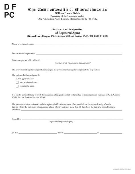 How To Resign As Registered Agent For Massachusetts Llc Or Corporation