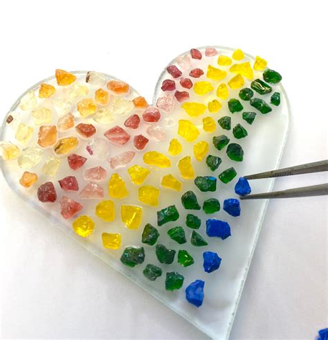 Make At Home Fused Glass Kit Hearts X3 Etsy