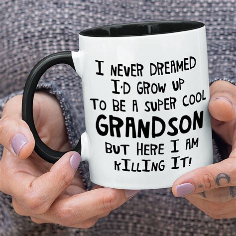 Funny Mug T Grandson Super Cool Fathers Day Birthday T Etsy