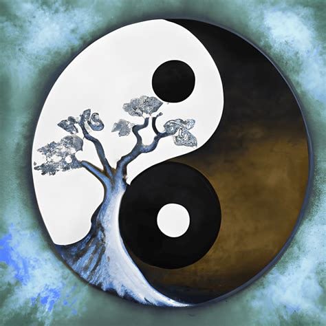 Yinyang With Tree Of Life Painting · Creative Fabrica