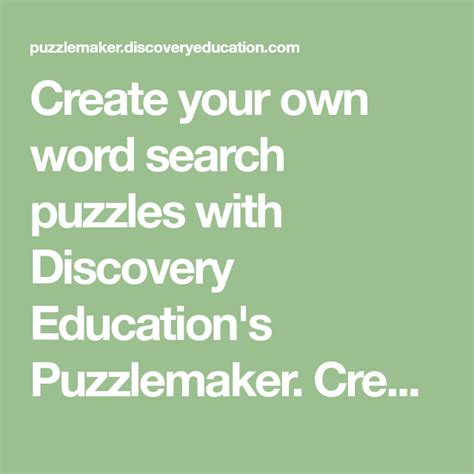 Create Your Own Word Search Puzzles With Discovery Educations