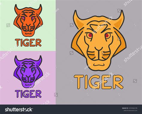 Tiger Head Logo Vector Design Template Stock Vector Royalty Free