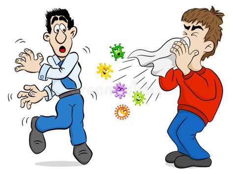 Sneezing Man With Germs Stock Vector Illustration Of Isolated 88191944