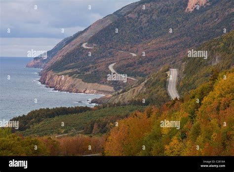 Cabot Trail Highway 105 Along The Western Shore Of Cape Breton Island