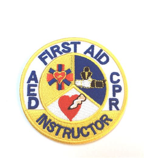 First Aid Cpr Aed Instructor Patch 3 Inch Embroidered Iron Etsy