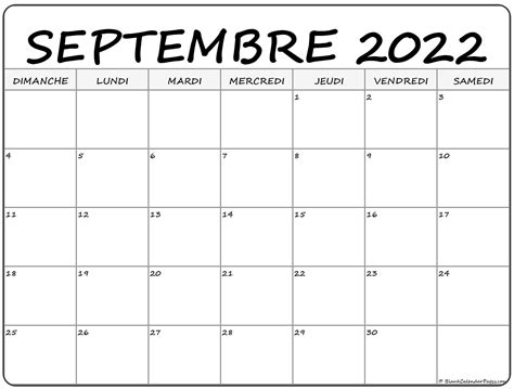 Calendrier Septembre 2022 à Aout 2021 Calendrier Avent