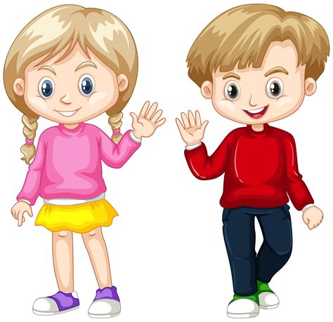 Boy and girl waving hands 605937 - Download Free Vectors, Clipart Graphics & Vector Art