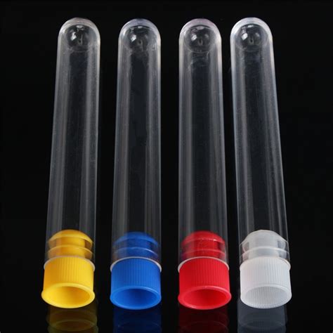 Hot 10pcs Hardness Disposable U Shaped Clear Plastic Test Tubes Push