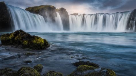 Godafoss Waterfall Wallpaper 4k Iceland Sunrise Morning
