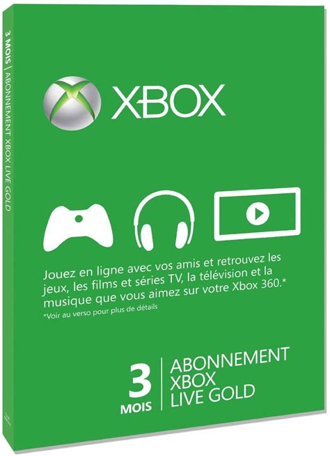 Carte Abonnement Microsoft Abonnement Xbox Live Gold 3 Mois Pas Cher
