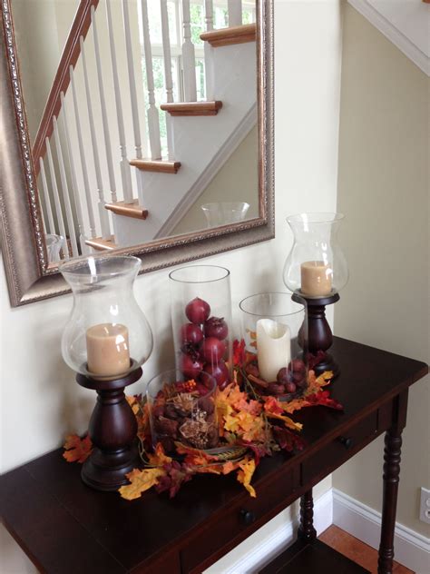Pretty Console Table With Fall Decor Fall Thanksgiving Decor Fall