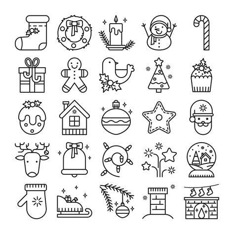 Christmas Icon Set On Behance Christmas Doodles Christmas Icons