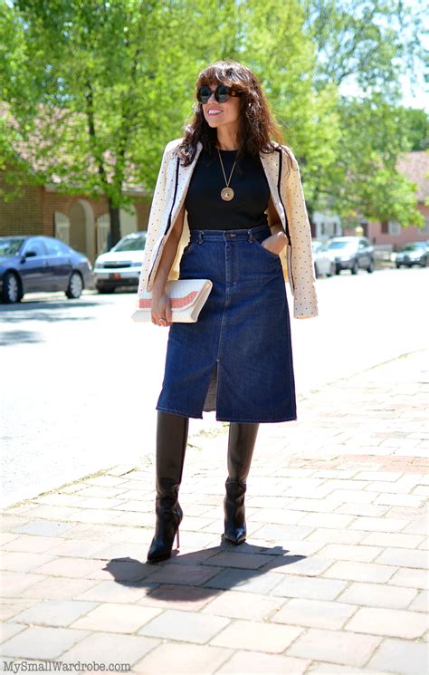 Denim Skirt With Knee High Boots My Small Wardrobe