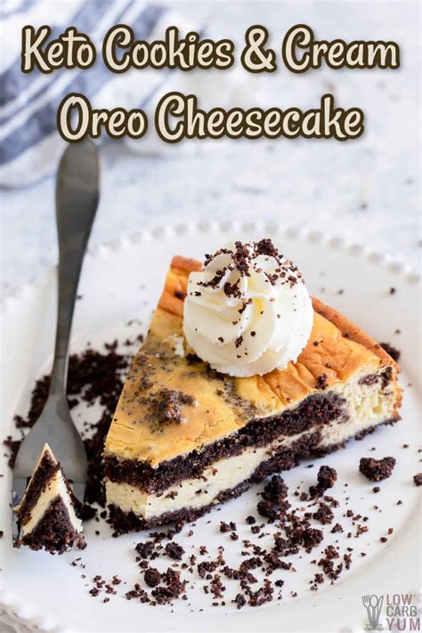 These gluten free chocolate cookies have no added sugar, wheat free, and grain free with only 2.7 net carbs. Keto Oreo Cookies and Cream Cheesecake Recipe | Low Carb Yum