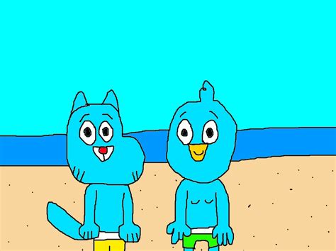 Gumball And Harvey At The Beach By Mikeeddyadmirer89 On Deviantart
