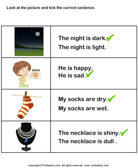For detailed word list, you can click tabs to switch between synonyms and antonyms. Sentence using Adjectives about the Picture Worksheet ...