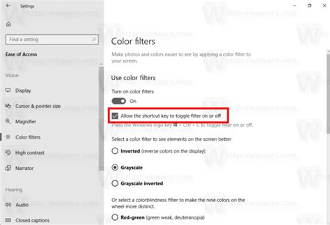 Enable Or Disable Color Filters Hotkey In Windows 10