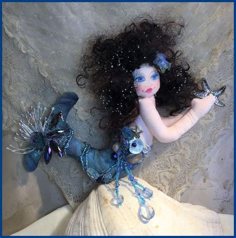 Ooak Mermaid Art Doll Cloth Doll Soft Sculpture Mermaid Doll Etsy