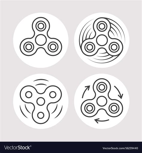 Fidget Spinner Icons Set Royalty Free Vector Image