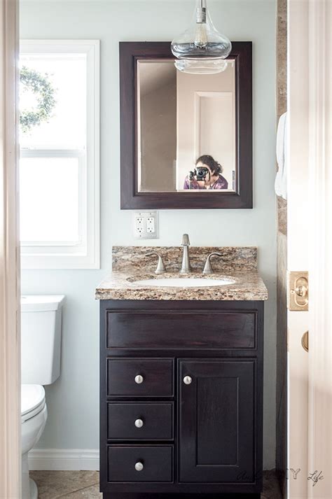 Look at this small space as a design challenge—a compact space that can be the perfect testing ground for all those new design ideas you've been itching to try. Small Bathroom Remodel - Ideas on a Budget - Anika's DIY Life