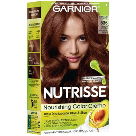 Gumash hair color was created especially for all types of hair which enriched with argan oil and cocoa butter extracts for a moisturizing formula that leaves hair full of vibrance and shine! Garnier Nutrisse Nourishing Hair Color Creme 535 Medium ...