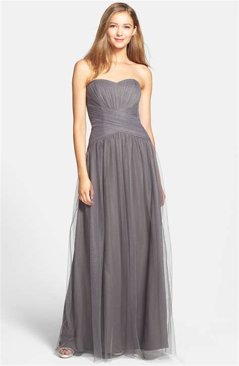 Monique Lhuillier Bridesmaids Back Drape Tulle Gown Nordstrom