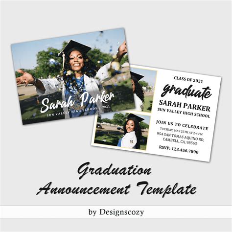 Modern Graduation Announcement Template Masterbundles