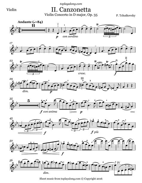 Violin Concerto In D Major Ii Canzonetta