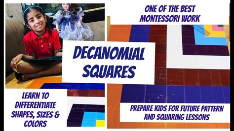 Decanomial Squares One Of The Best Montessori Works Youtube
