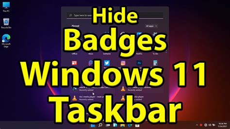 How To Hide Badges On The Windows 11 Taskbar Youtube