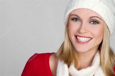 Smiling Winter Woman Stock Photo By ©keeweeboy 2401070