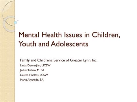Ppt Mental Health Issues In Children Youth And