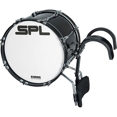 Sound Percussion Labs Birch Marching Bass Drum With Carrier Black 18