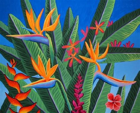 Issabellaandmaxrooms Acrylic Paintings Of Tropical Flowers