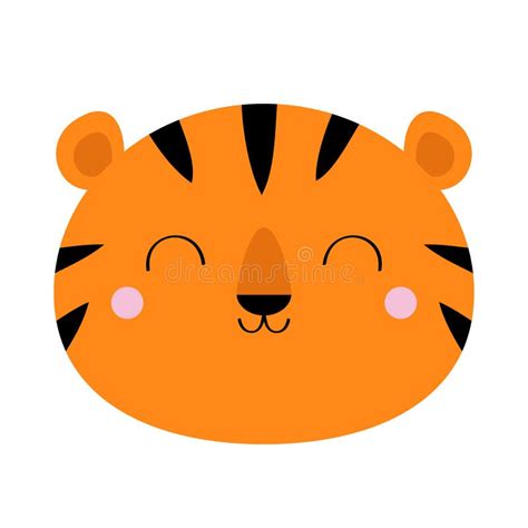 Tiger Face Icon Cute Cartoon Kawaii Funny Character Baby Animal