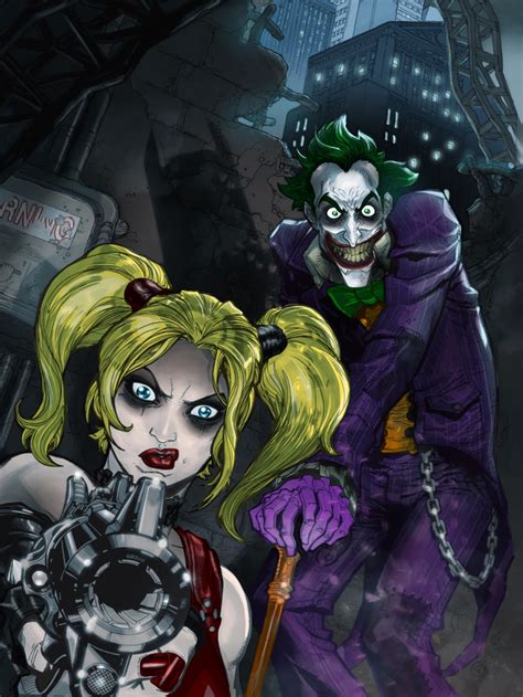 Arkham City Harley Quinn And Joker Colors By Cthompsonart On Deviantart