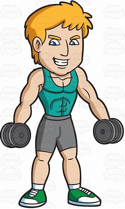 Fitness Clipart Lifting Cartoon Cliparts Weight Workout
