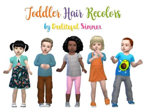 Deelitefulsimmer Toddler Hair Recolor Sims 4 Hairs