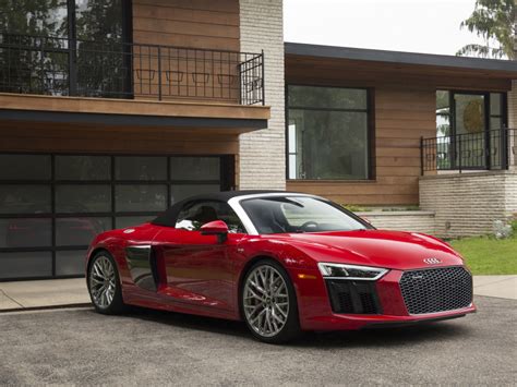 Desktop Wallpaper Red Convertible Car Audi R8 Hd Image