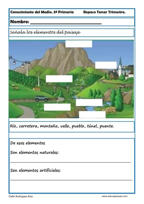 Fichas De Sociales Y Naturales Para Primaria Paisaje Natural Y