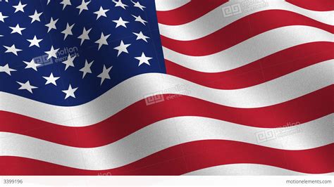 Usa Flag Waving In The Wind Seamless Loop Stock Animation 3399196