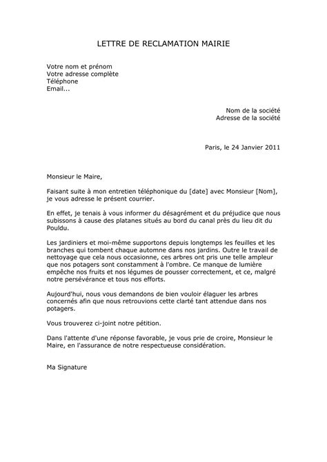 Exemple De Lettre Pour Une Reclamation Modele De Lett