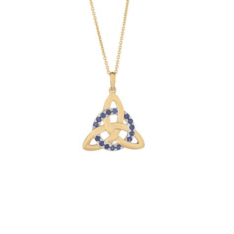Gold Celtic Knot Necklace With Sapphires Celtic Knot Necklaces