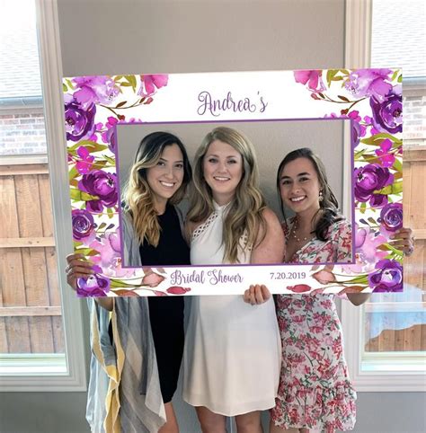 Bridal Shower Photo Prop Frame Printable Template Lilac And Etsy In 2021 Bridal Shower Photo