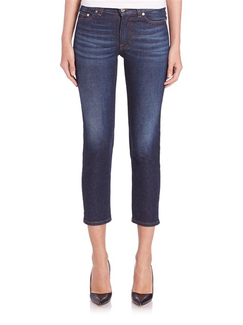 Lyst Acne Studios Row Cropped Skinny Jeans In Blue