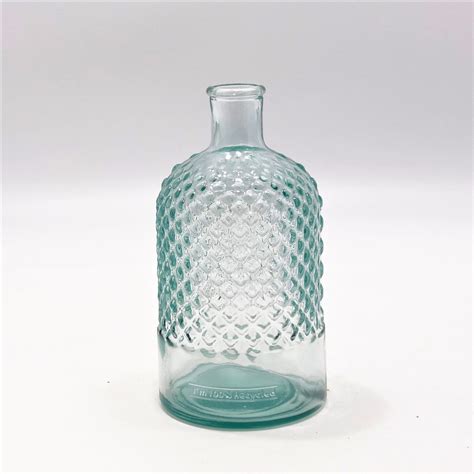 Recycled Glass Patterned Bottle Vase In Eight Colours By The Recycled Glassware Co Recycled